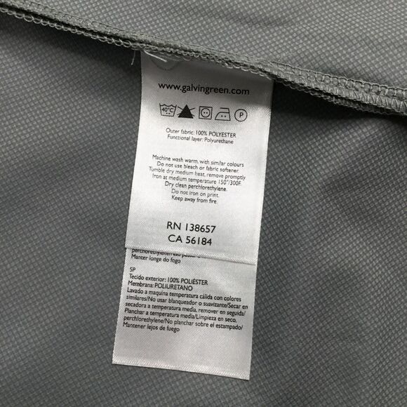 Galvin Green Golf Windbreaker Jacket Mens Size Medium Grey Full Zip Performance - Picture 10 of 14